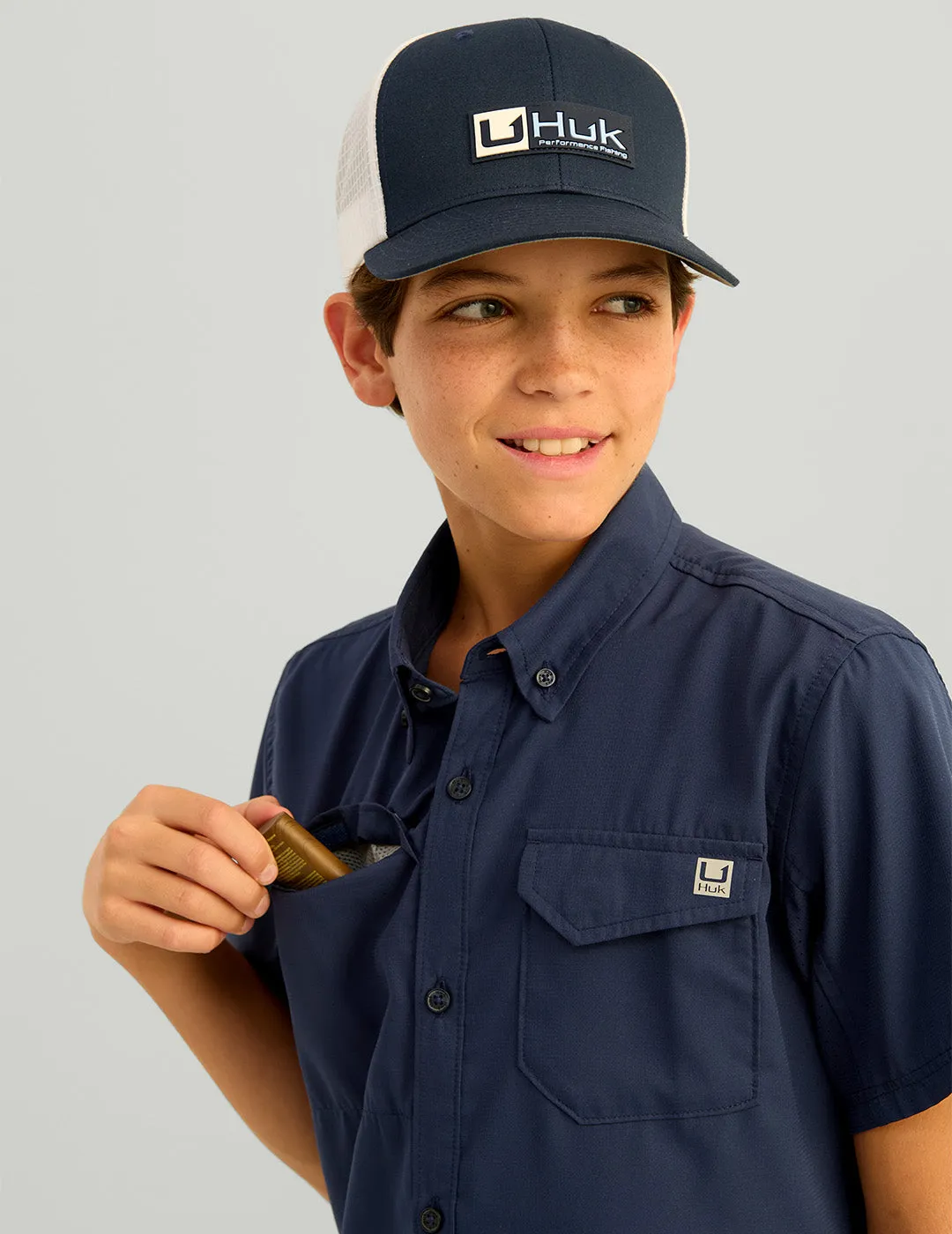Kids Tide Point Short Sleeve Button Down