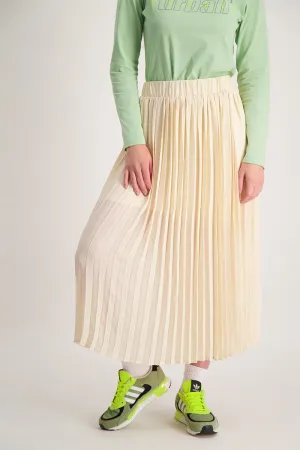 Ladies A-Line Pleated  Skirt - Bone
