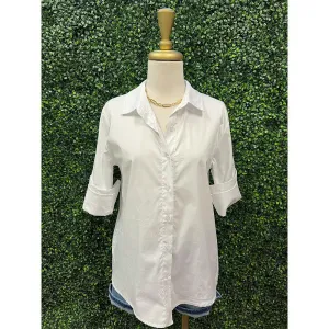 Leanna White Button Down Blouse