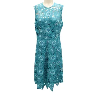 Lela Rose Turquoise Sleeveless Lace Cocktail Dress