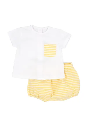 Lemon & White Jam Pant set
