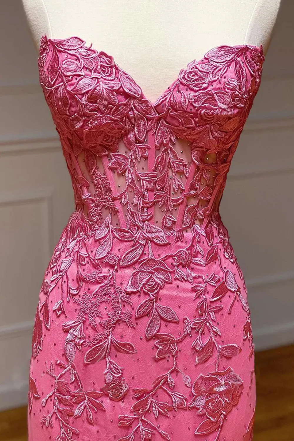 Light Purple Prom Dress Sweetheart Lace Up Long Mermaid Evening Dress with Appliques