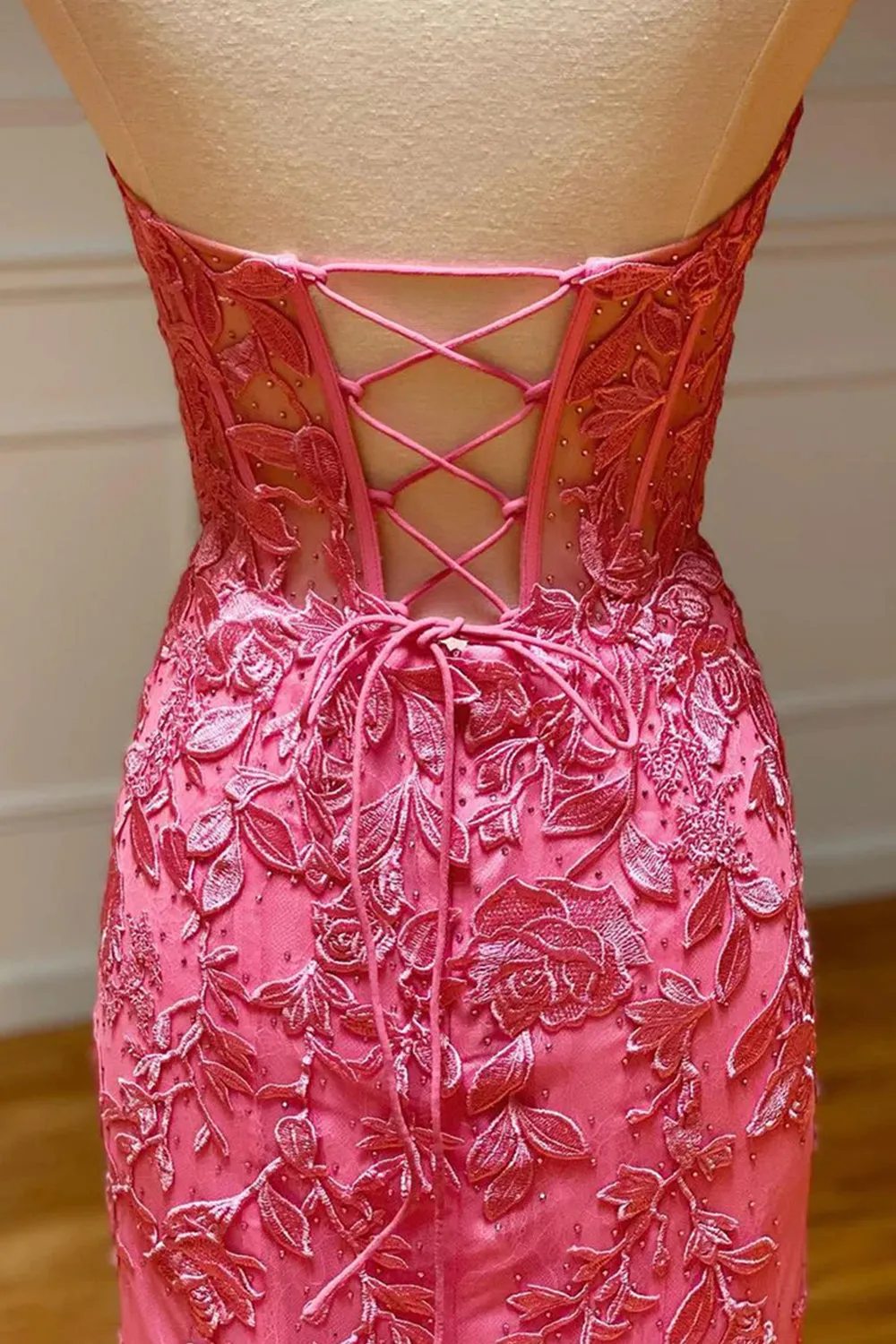 Light Purple Prom Dress Sweetheart Lace Up Long Mermaid Evening Dress with Appliques