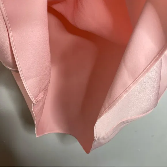 LIKELY Pink Bow Tie One Shoulder Tulip Hem Mini Cocktail Dress Size M