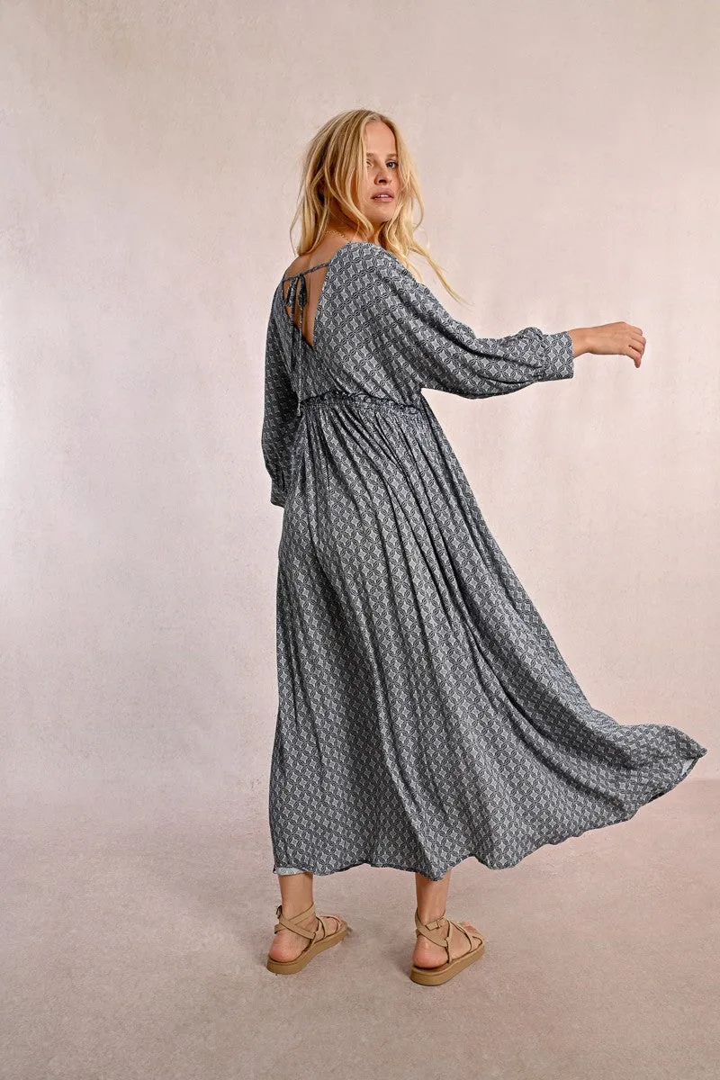 LONG DRESS WITH ELASTICATED WAIST