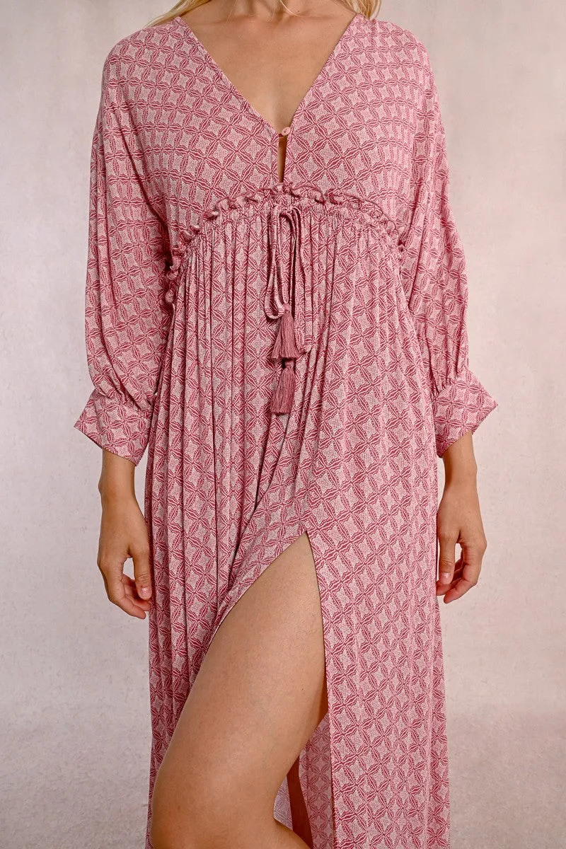 LONG DRESS WITH ELASTICATED WAIST