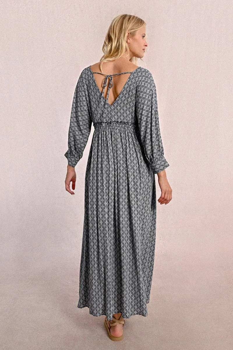 LONG DRESS WITH ELASTICATED WAIST