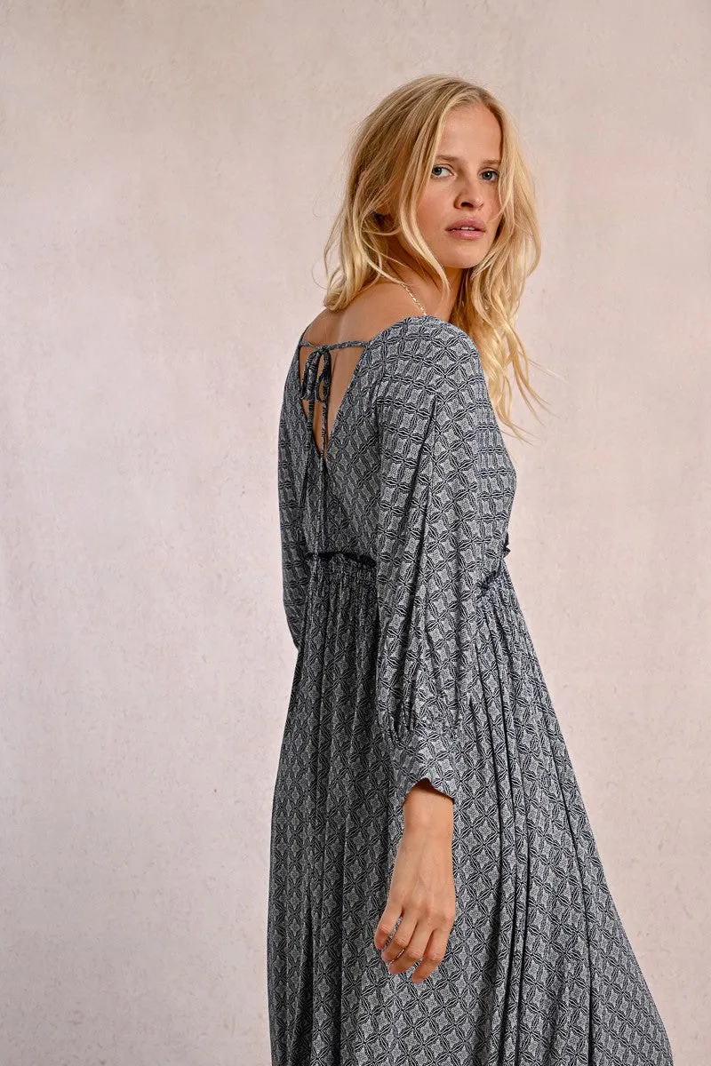 LONG DRESS WITH ELASTICATED WAIST