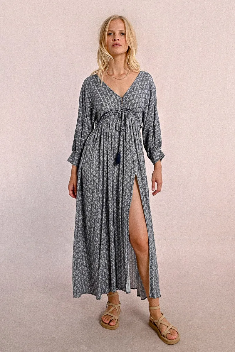 LONG DRESS WITH ELASTICATED WAIST