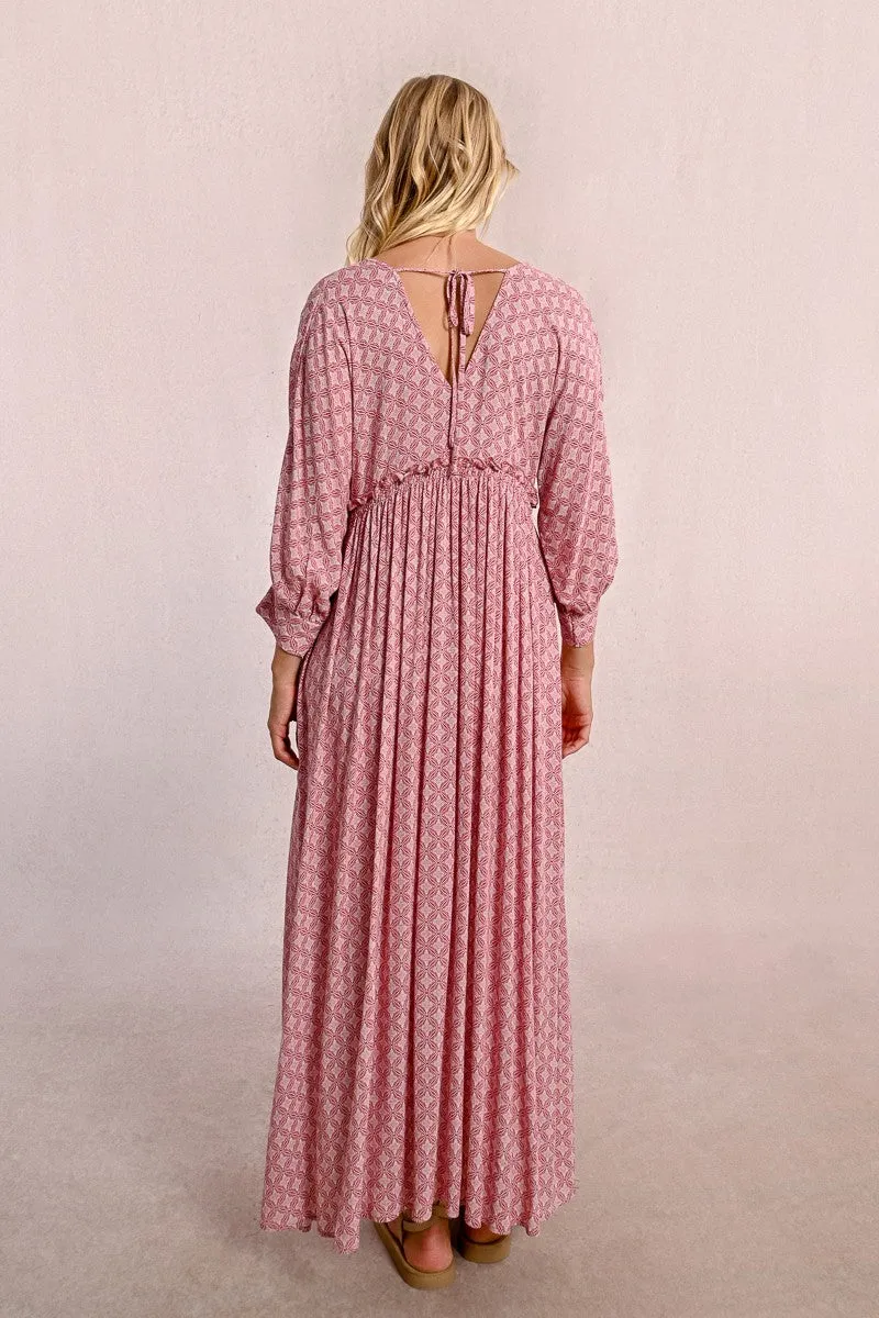 LONG DRESS WITH ELASTICATED WAIST