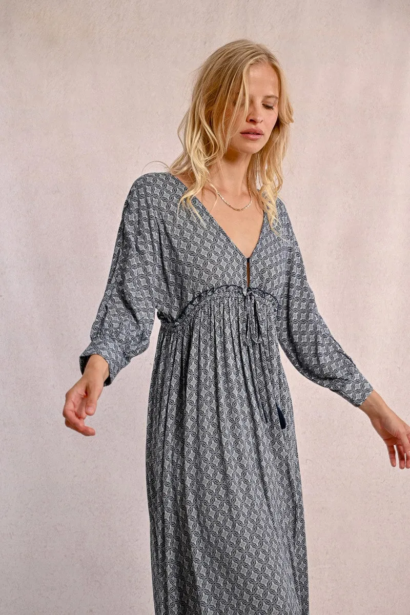 LONG DRESS WITH ELASTICATED WAIST