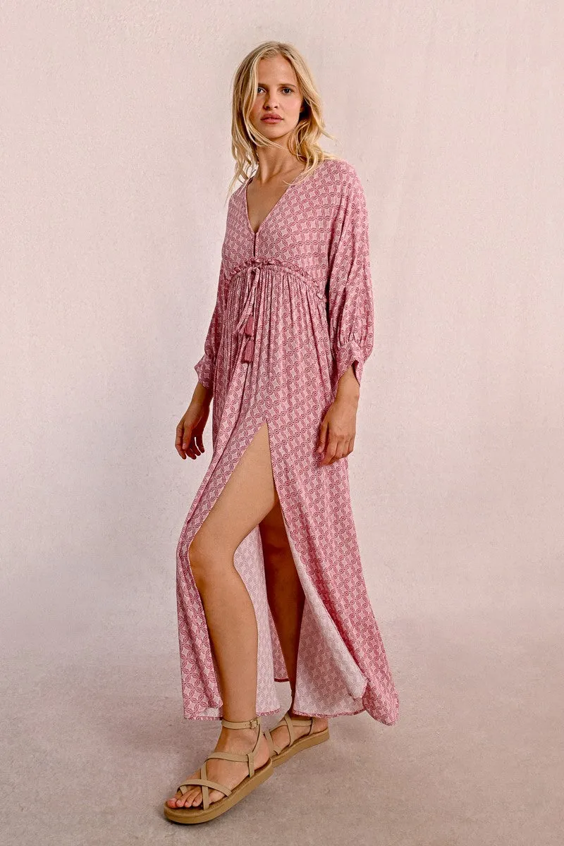 LONG DRESS WITH ELASTICATED WAIST
