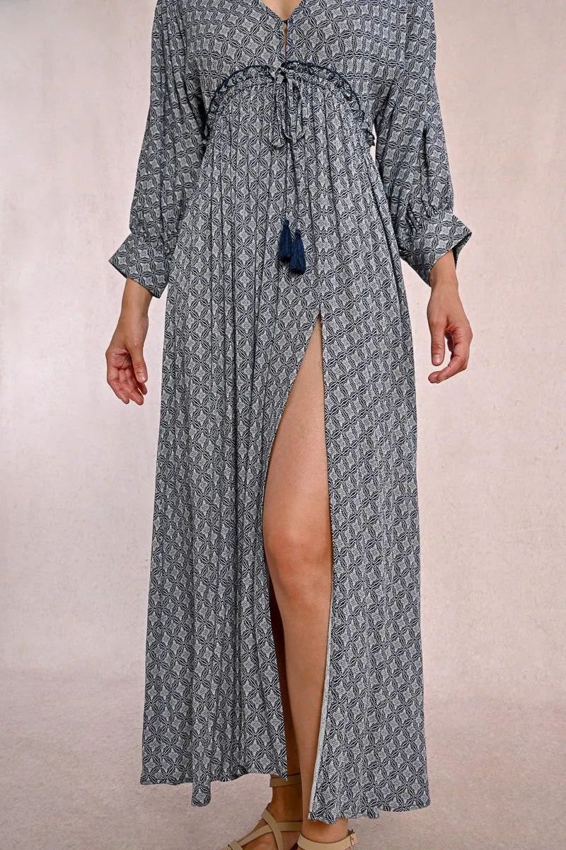 LONG DRESS WITH ELASTICATED WAIST