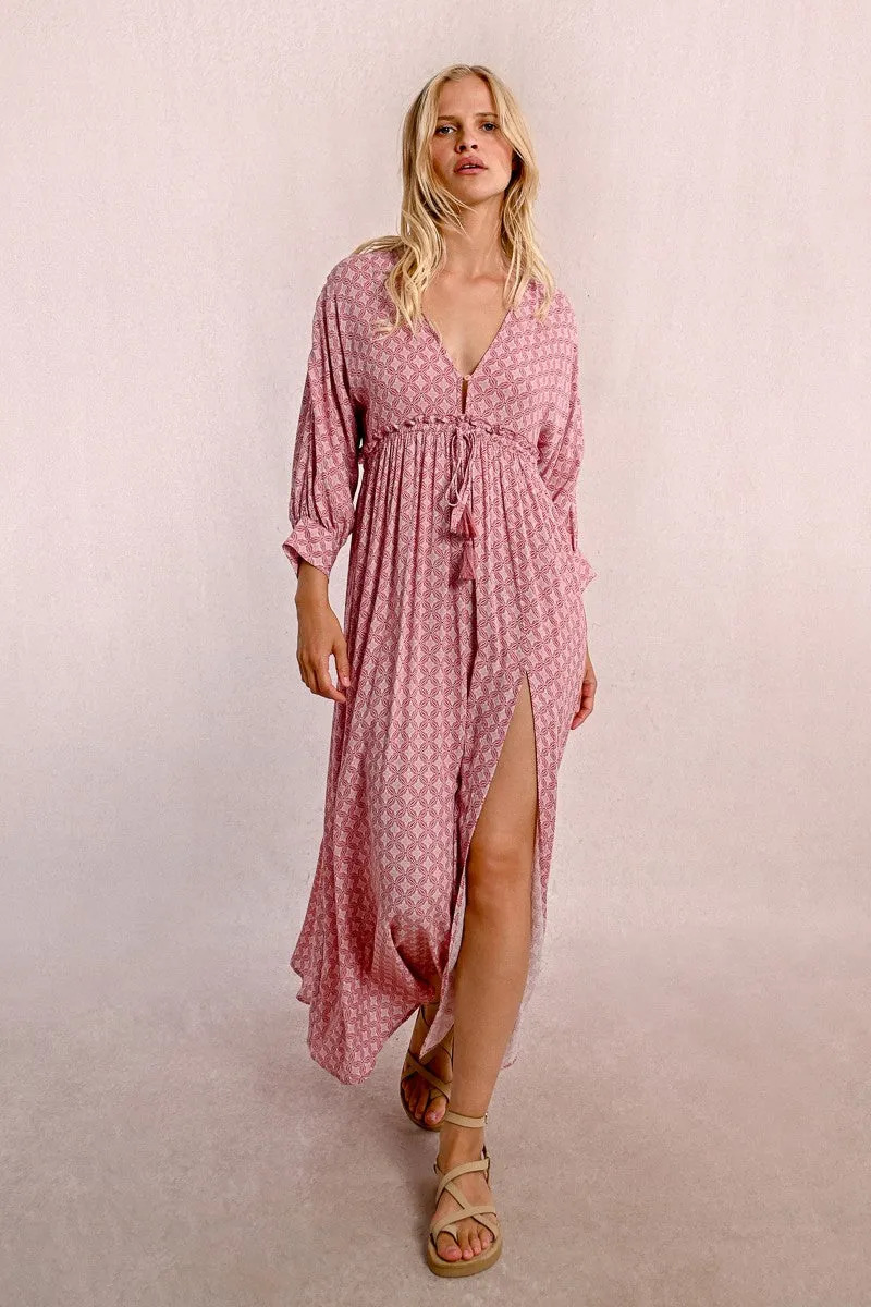 LONG DRESS WITH ELASTICATED WAIST
