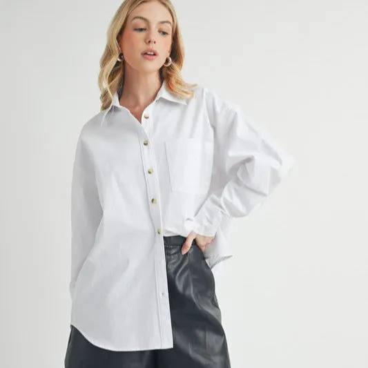 Low Collared Neck Drop Shoulder Shirt
