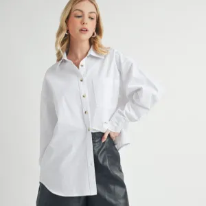 Low Collared Neck Drop Shoulder Shirt