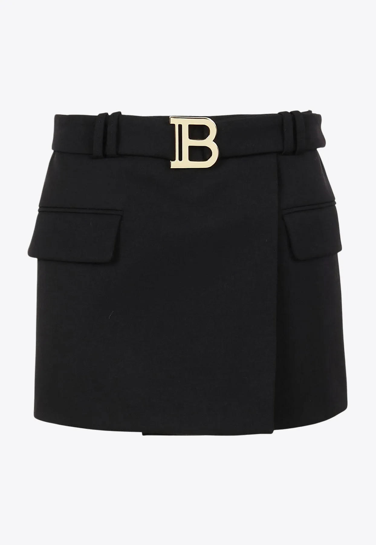 Low-Rise Belted Mini Skirt