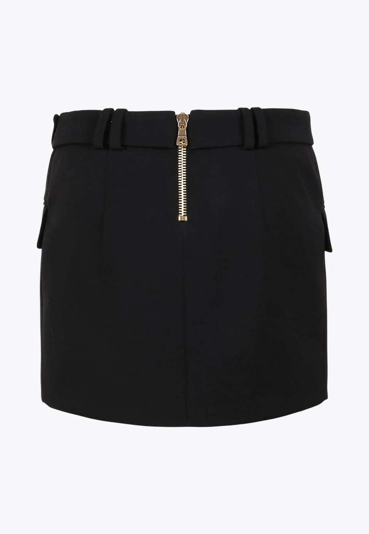 Low-Rise Belted Mini Skirt