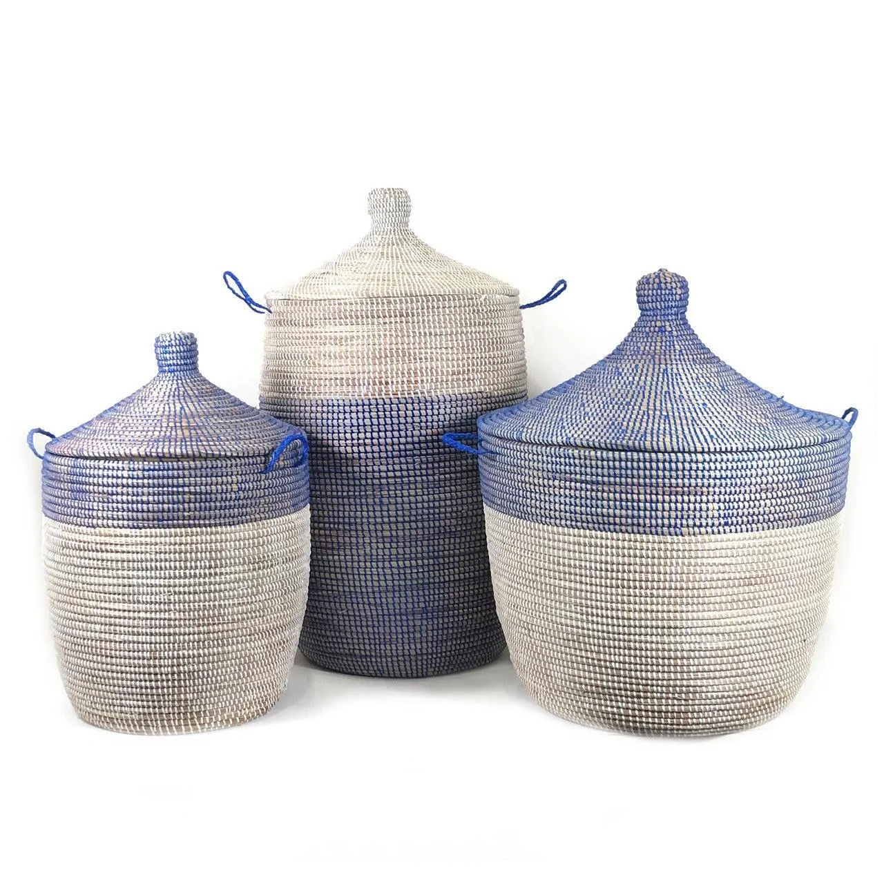 Low Storage Two-Tone Basket - Navy   White