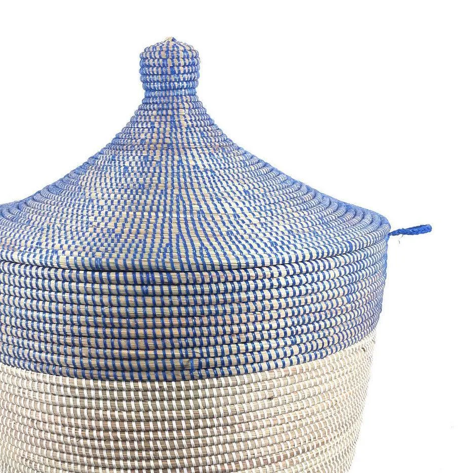 Low Storage Two-Tone Basket - Navy   White