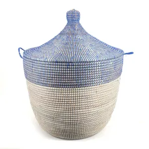 Low Storage Two-Tone Basket - Navy   White