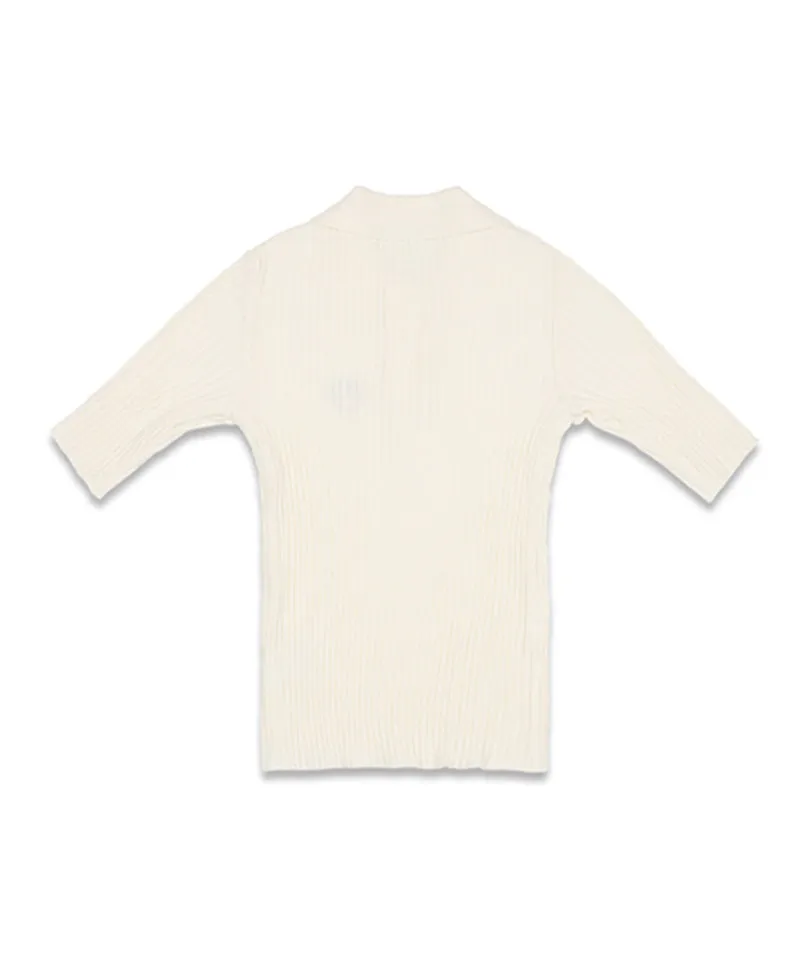 MACKY Golf: Slim Button Knit - Ivory