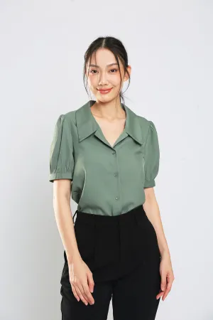 Madebynm Button Down Shirt in Sage