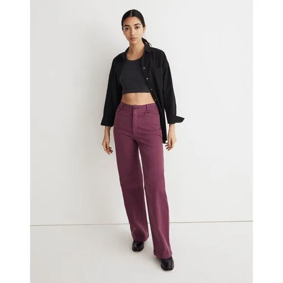 MADEWELL Iris Bloom The Petite Emmett WideLeg Pants Garment-Dyed Edition NWT 23P