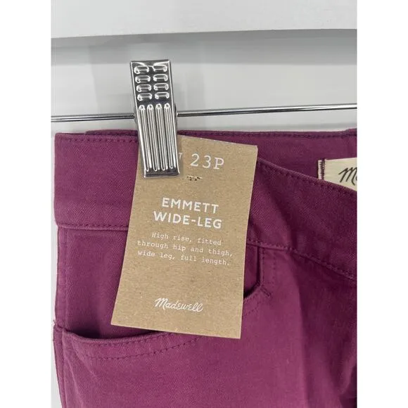 MADEWELL Iris Bloom The Petite Emmett WideLeg Pants Garment-Dyed Edition NWT 23P