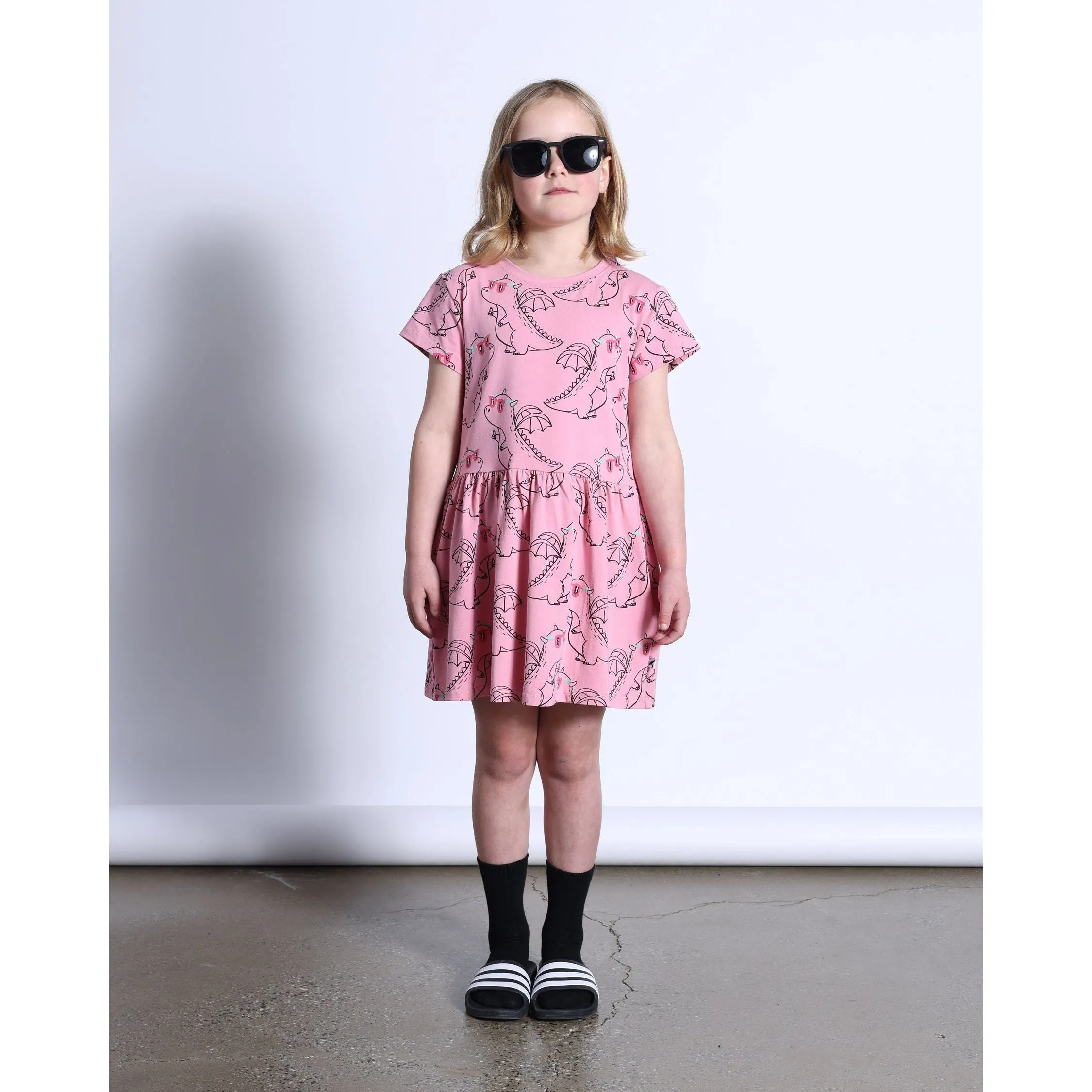 Magical Dragons Dress- Fuchsia