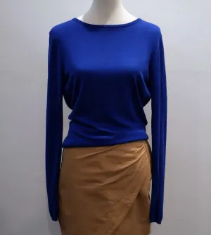 Maje Mypolite Open Back Cobalt Blue Sweater Silk