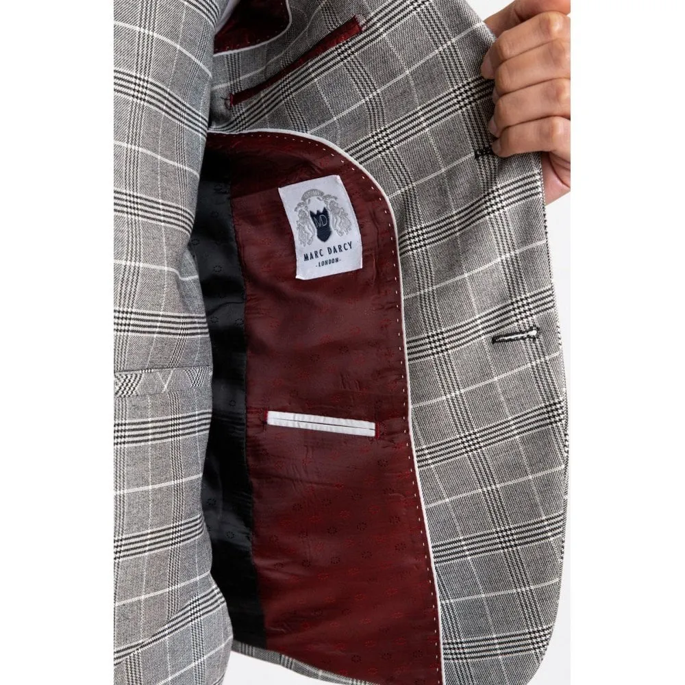 Marc Darcy Ross Check Blazer Grey