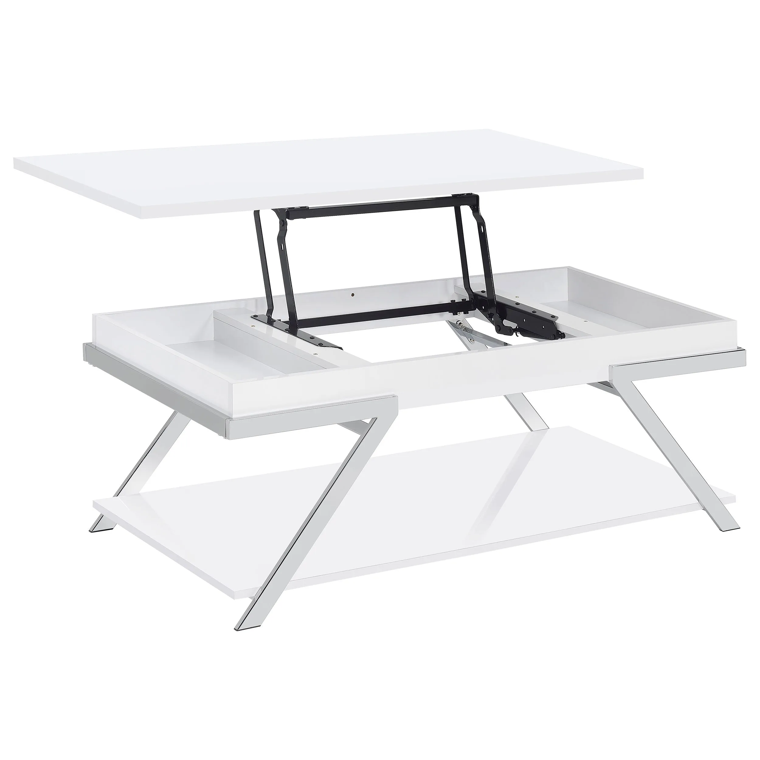 Marcia Rectangular Lift Top Coffee Table White High Gloss