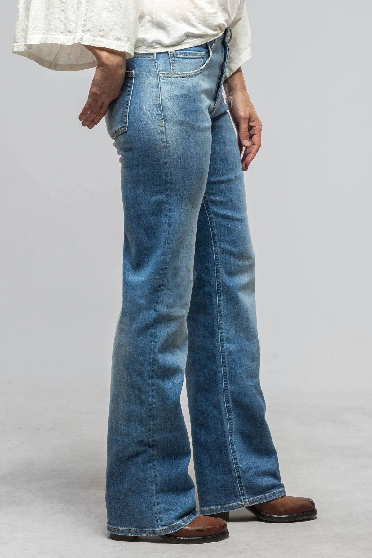 Marlene Wide Leg Flare In Mid Light Blue