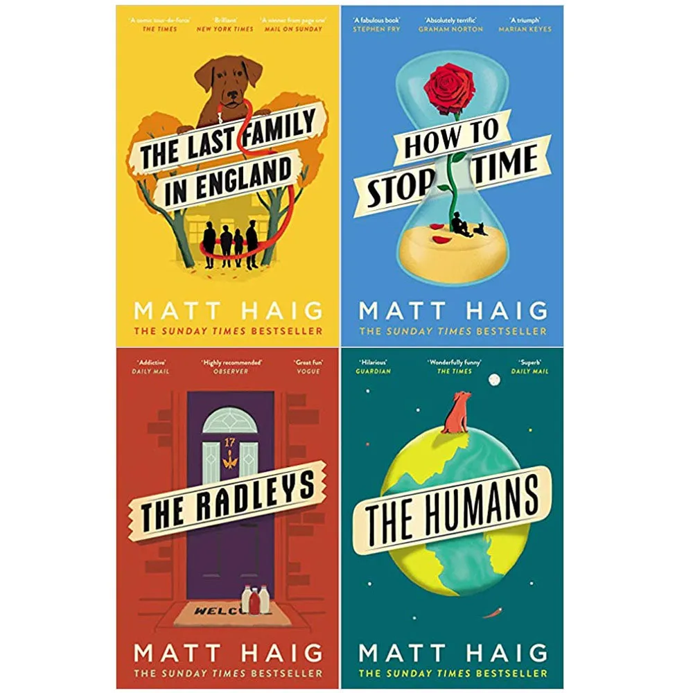Matt Haig 4 Books Collection Set (The  Last Family in England,How to Stop Time,The Radleys,The Humans)
