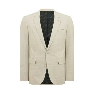 Matteo Check Suit Jacket - Stone
