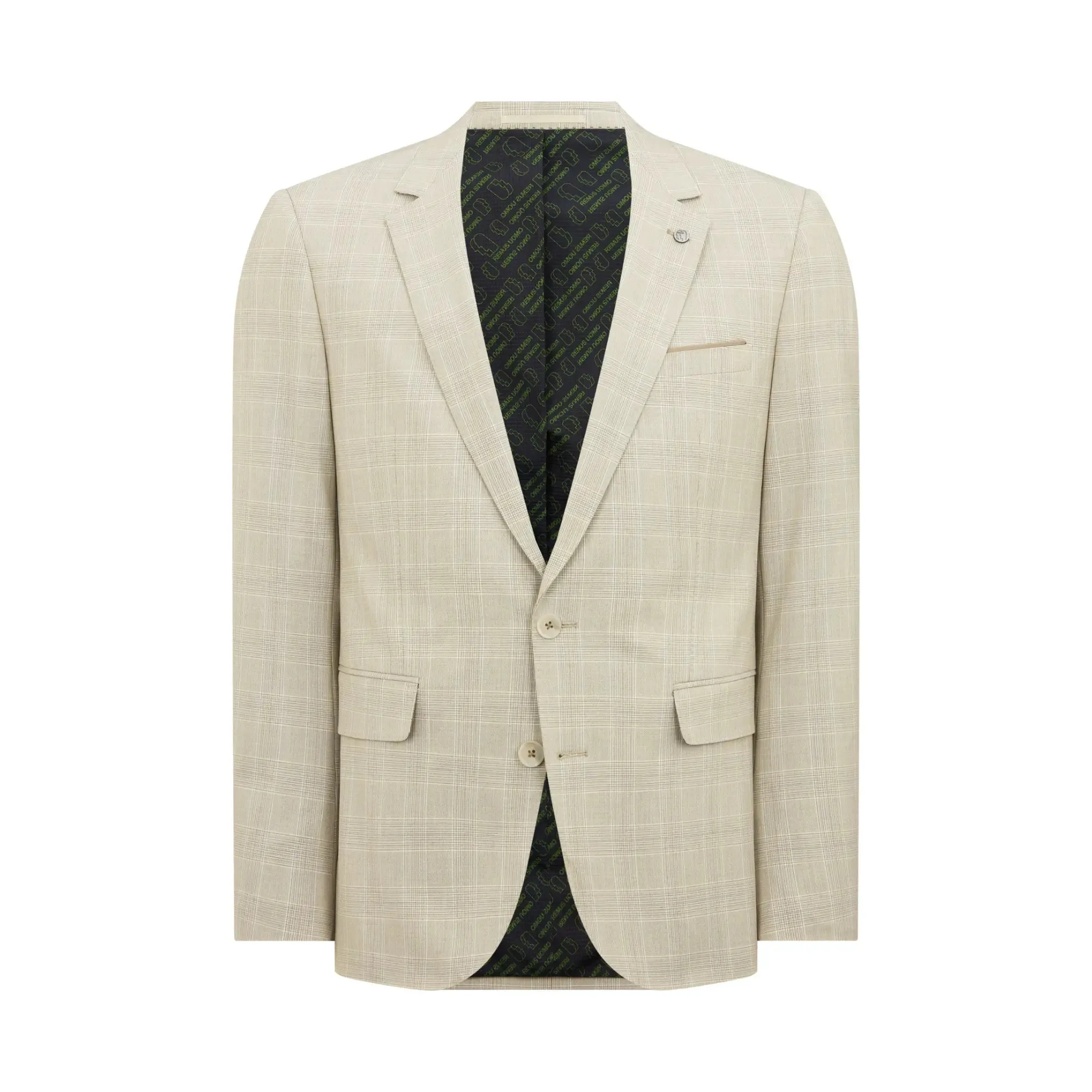 Matteo Check Suit Jacket - Stone