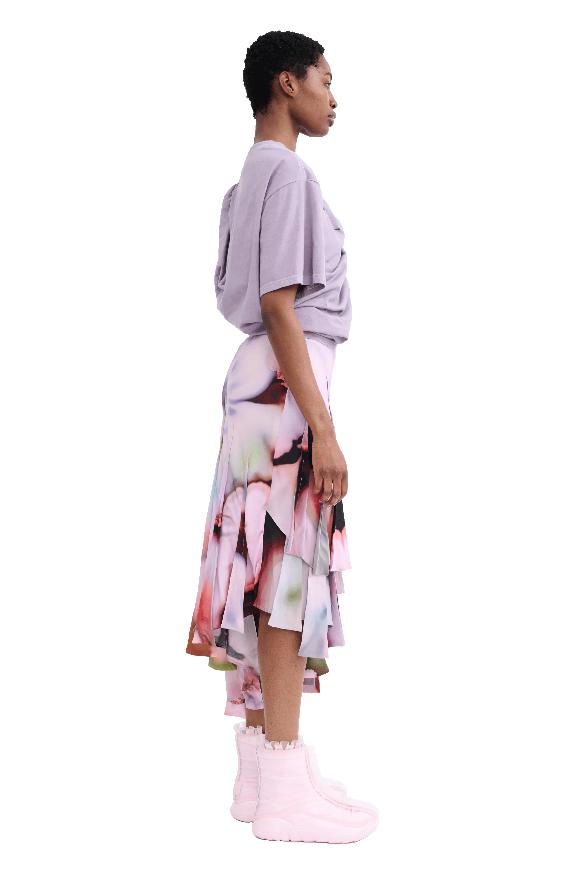 MAUVE EVA DRAPED TEE