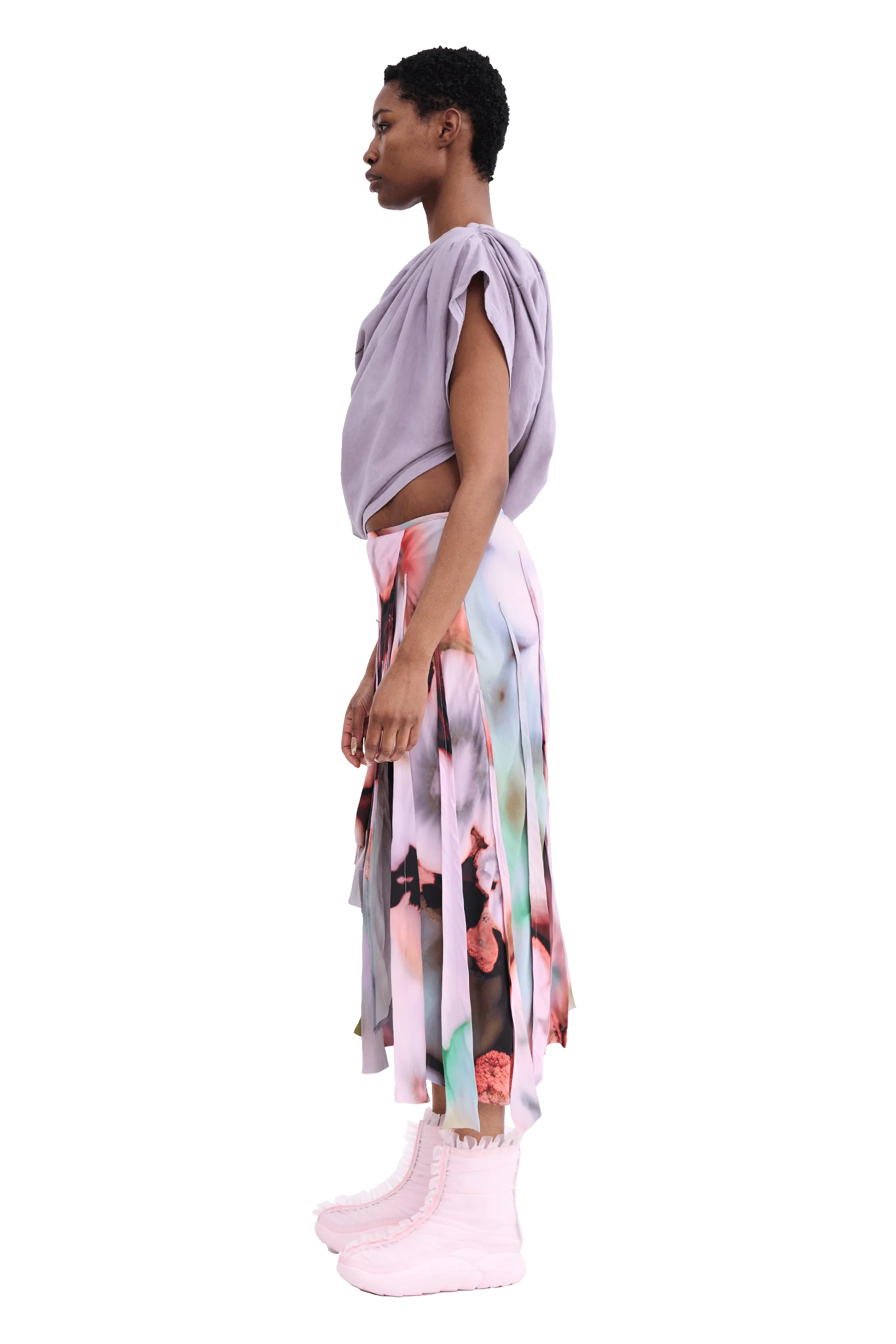 MAUVE EVA DRAPED TEE