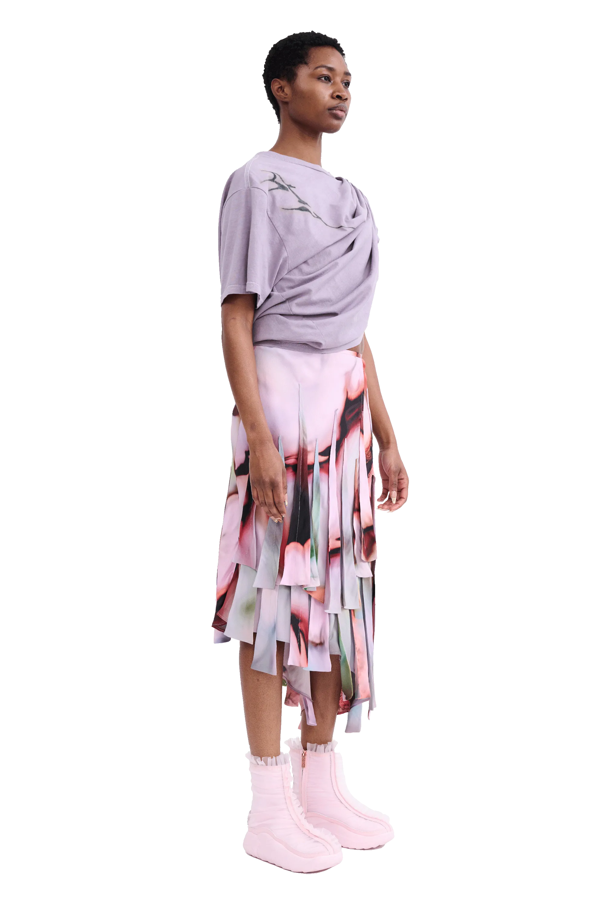 MAUVE EVA DRAPED TEE
