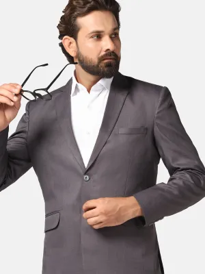 Men Grey solid Blazer