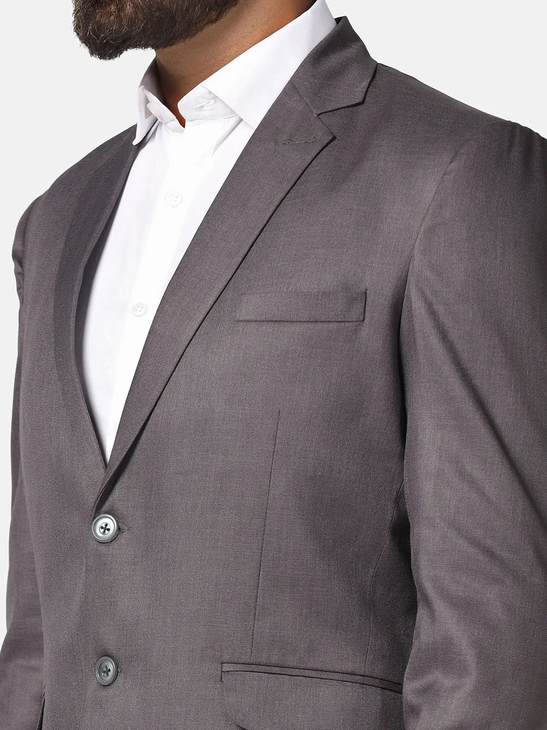 Men Grey solid Blazer
