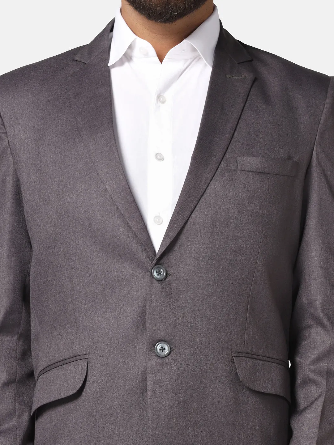 Men Grey solid Blazer