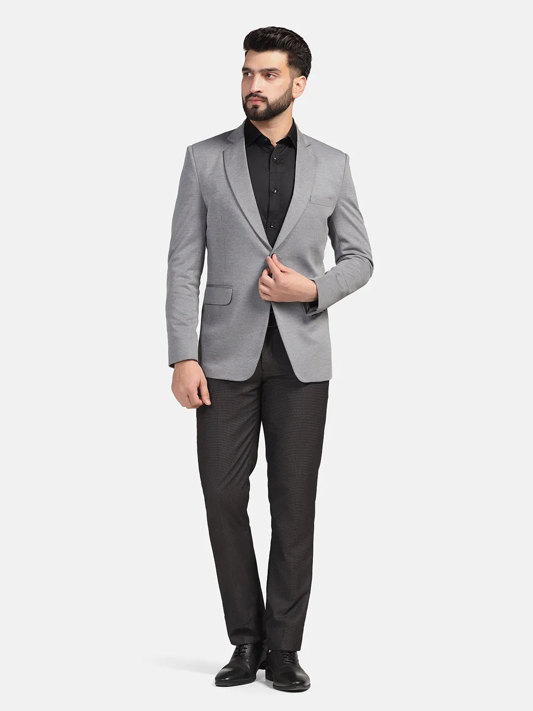 Men Grey Strechable hosiery Blazer