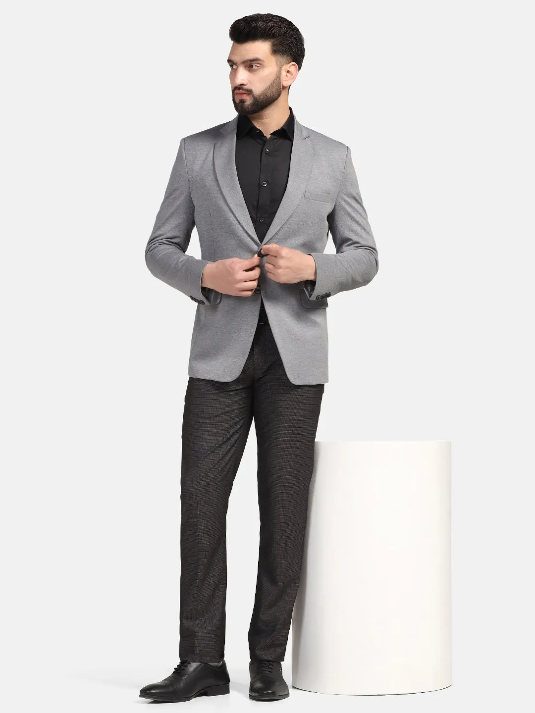 Men Grey Strechable hosiery Blazer