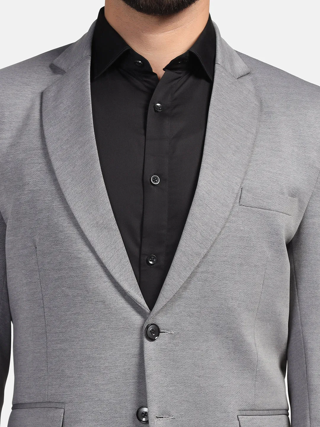 Men Grey Strechable hosiery Blazer
