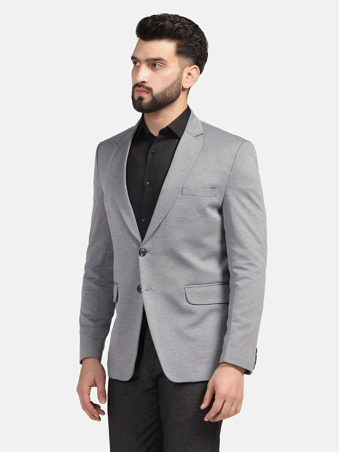 Men Grey Strechable hosiery Blazer