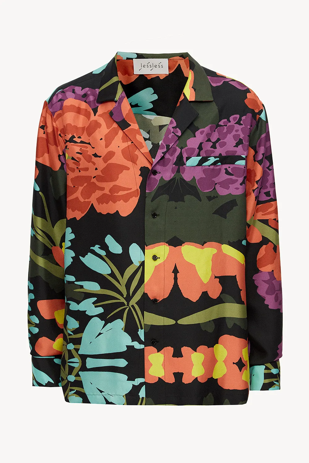 Men pajama set in floral black