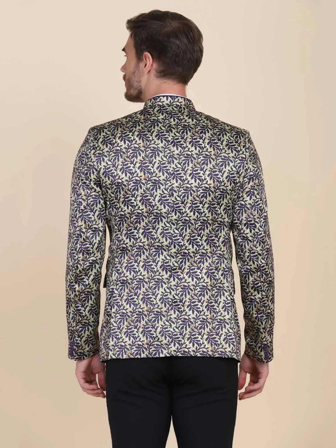 Men Printed Bandgala Blazers