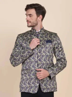 Men Printed Bandgala Blazers